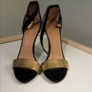 Calvin Klein Women's Black and Gold Heels